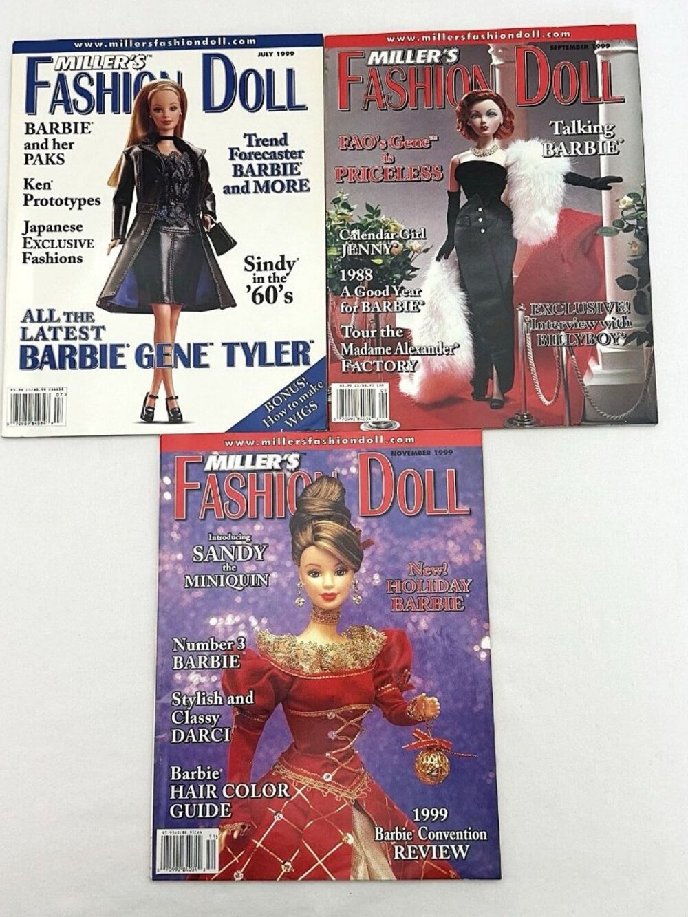 Miller's Fashion Doll Magazine Lot Of 3 Collectors Issues 1999 Barbie Gene